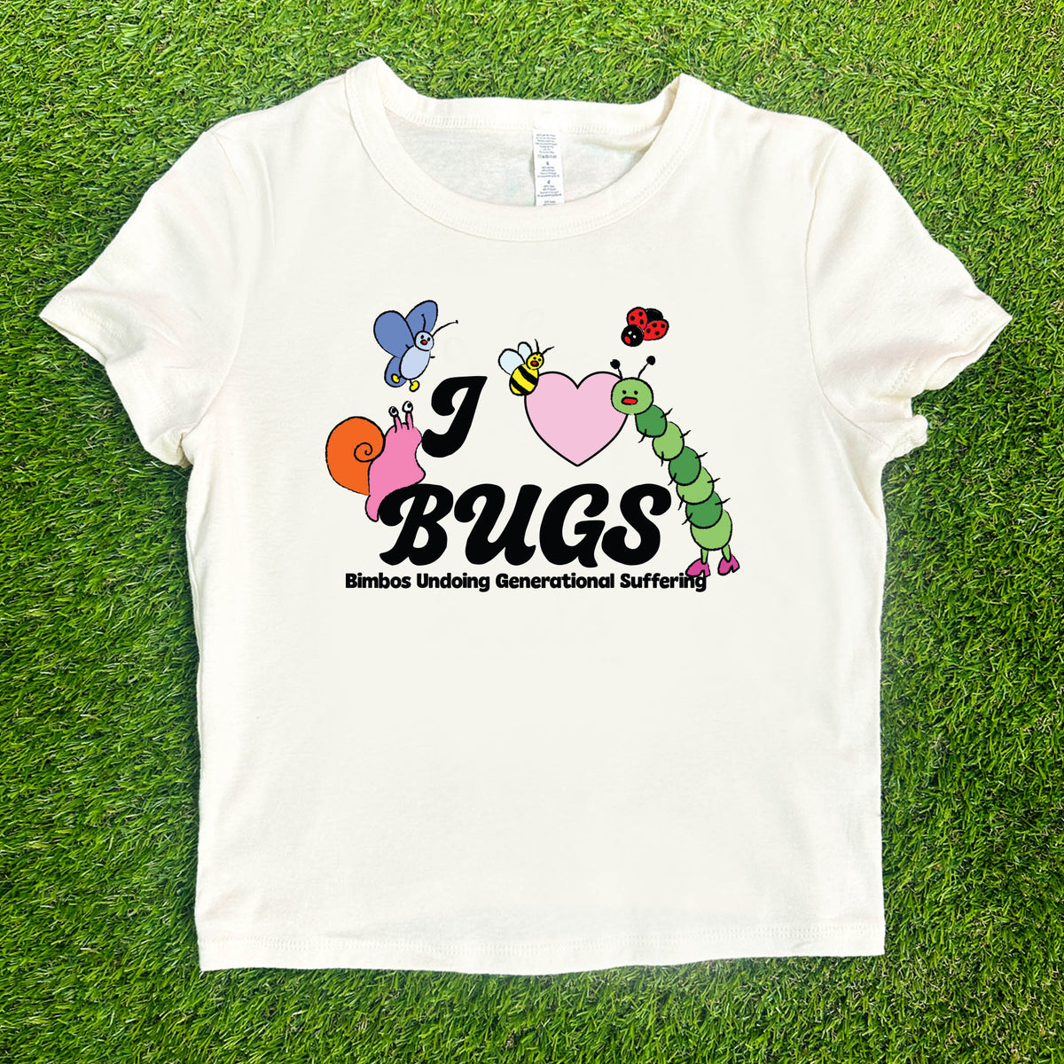 I Love Bugs Baby Tee | Ivory T-Shirt + Colorful Graphic