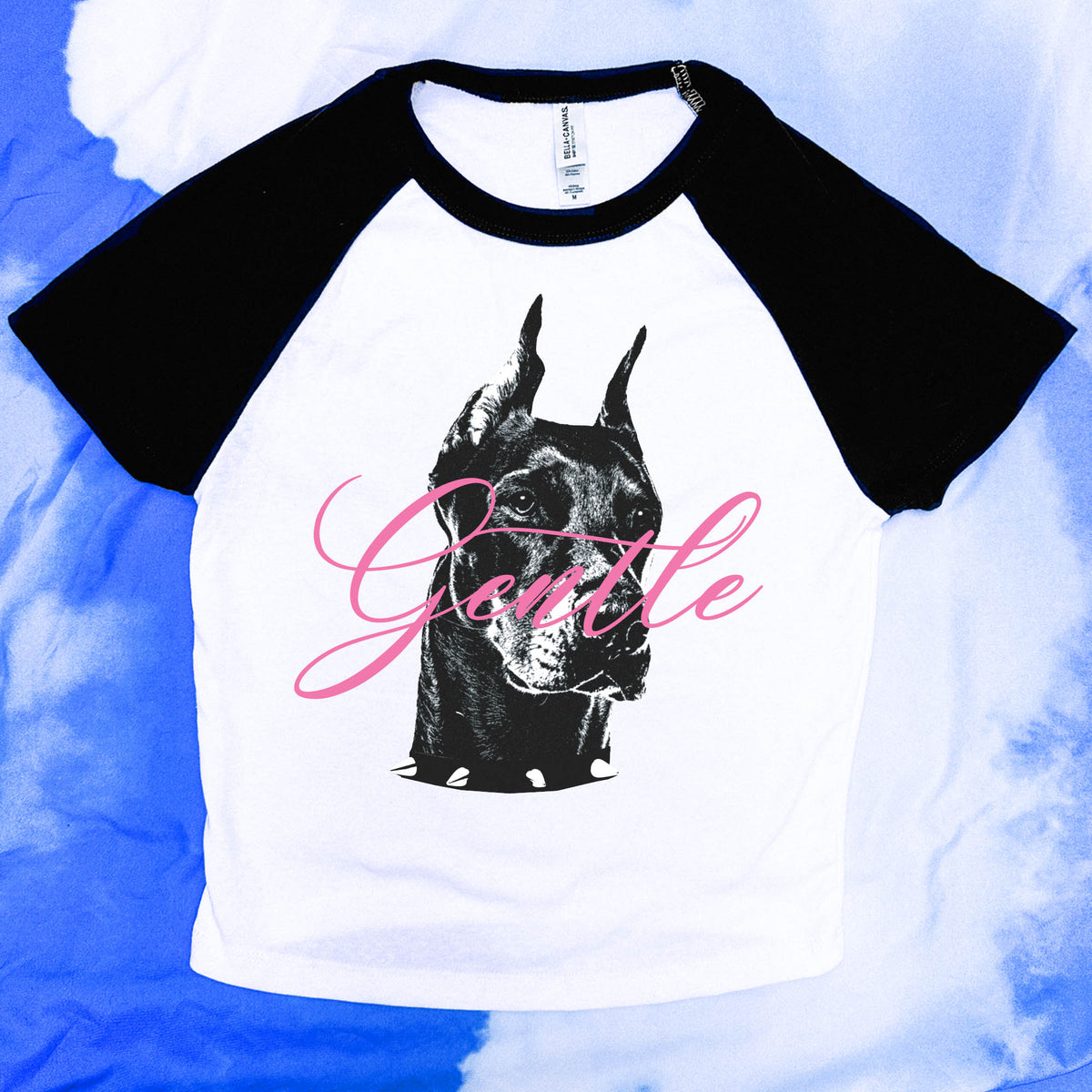 Gentle Tee | Black Cap Sleeve T-Shirt + Black Graphic