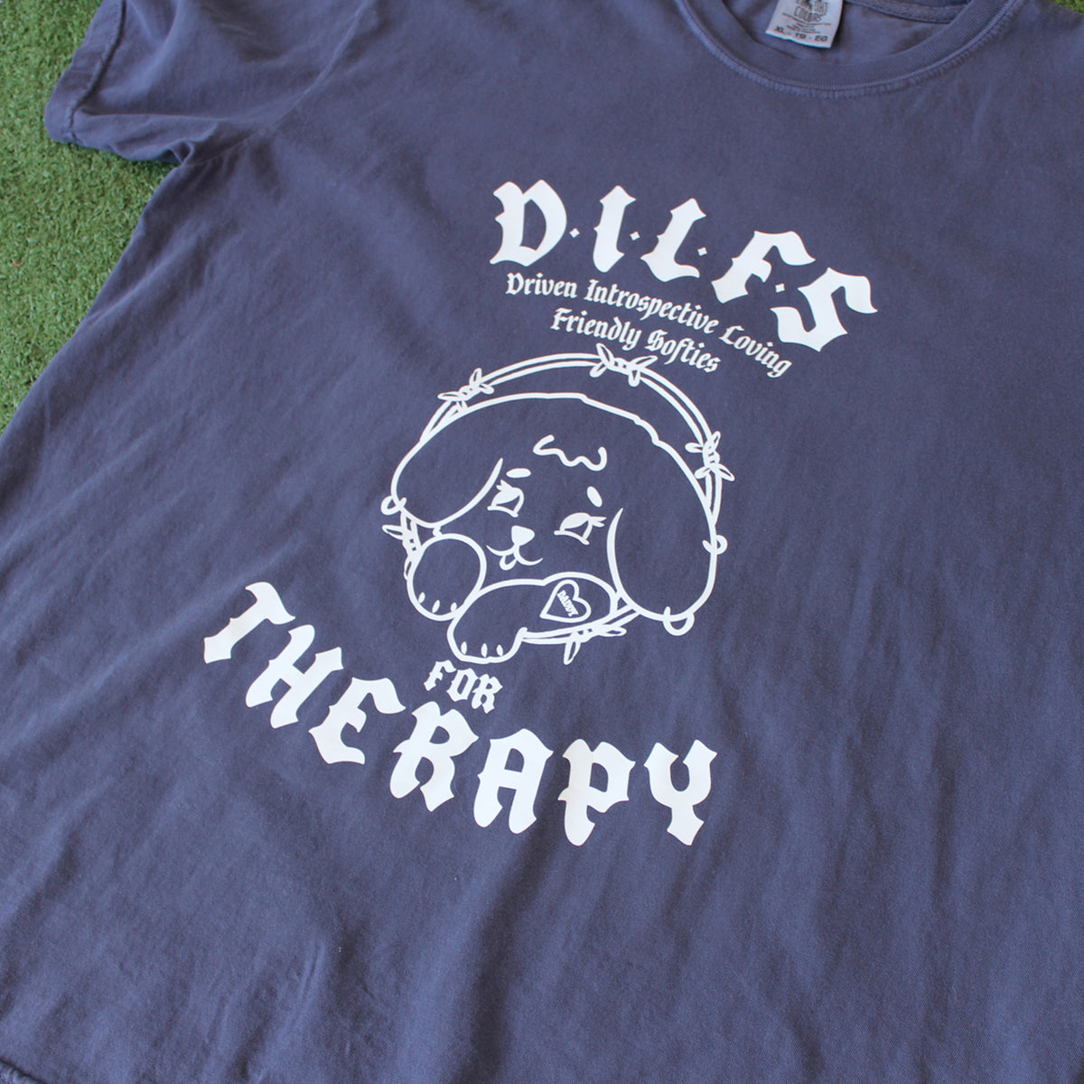 DILFS For Therapy | Navy T-Shirt (White Front Graphic)