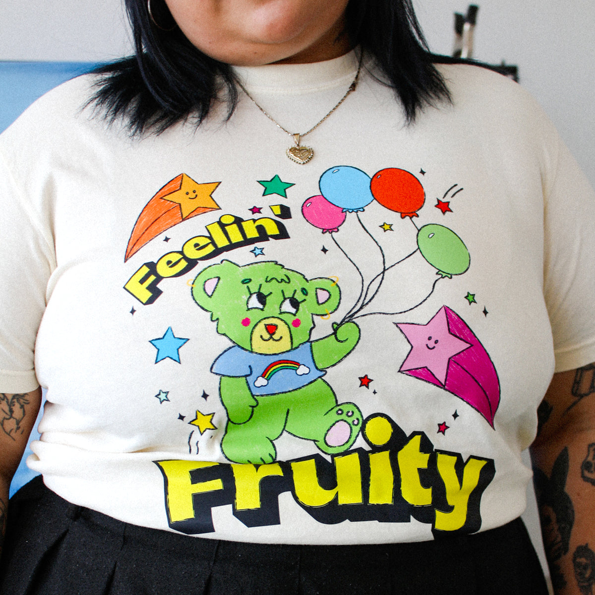 LAST CHANCE Feelin&#39; Fruity | Ivory T-Shirt (Colorful Front Graphic)