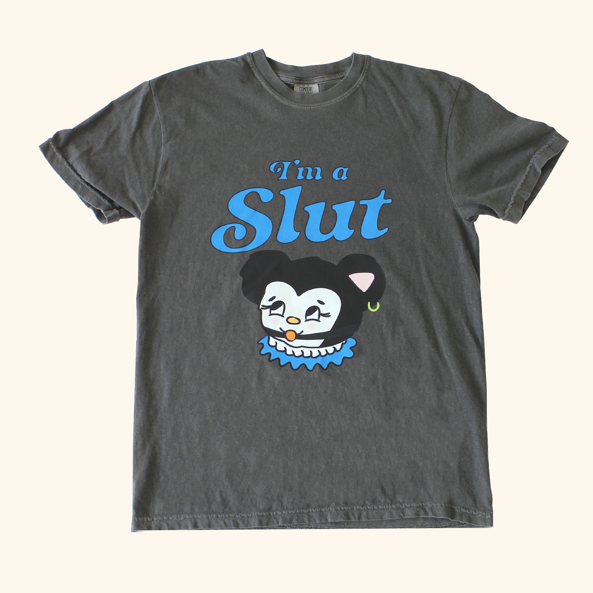STIGMAのPin Smile Semi-oversized T-shirts 全2色 Pin Smile Semi-oversized T-shirts Purple / Sky Blue - STIGMA