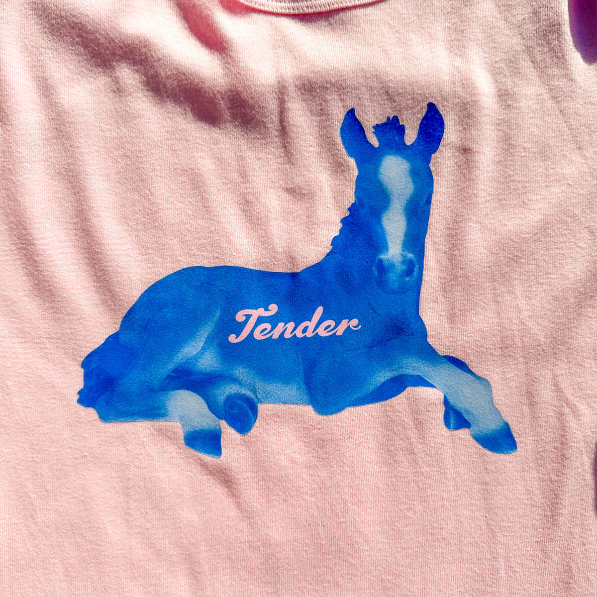 Tender Horse Tee |  Pink Tee + Colorful Graphic