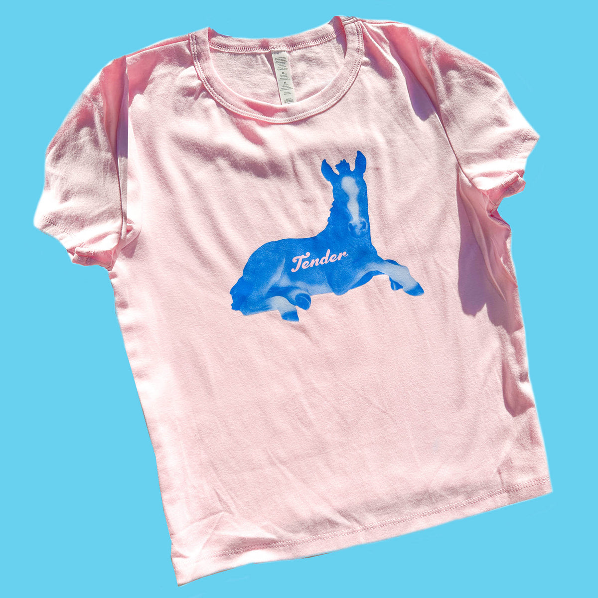 Tender Horse Tee |  Pink Tee + Colorful Graphic