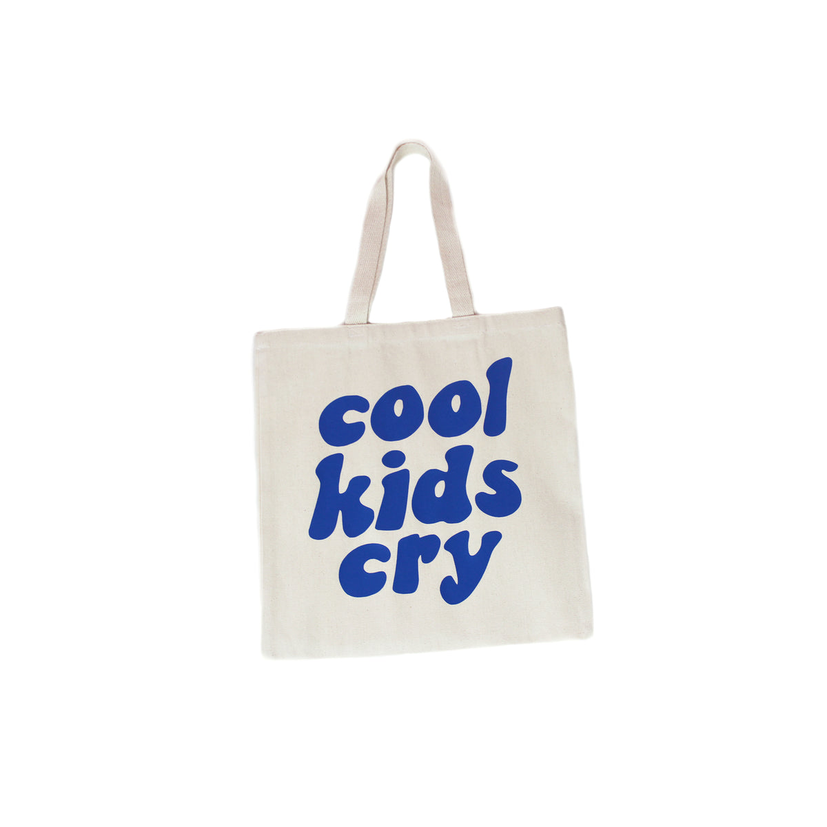 Cool Kids Cry Tote Bag | Canvas + Royal Blue